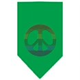 thumbnail image 1 of Rainbow Peace Sign Rhinestone Bandana Emerald Green Small, 1 of 1