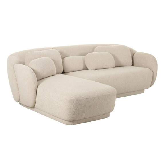 TOV Furniture Misty Cream Boucle Sectional - LAF
