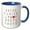 Blue/White, variant on 3drose, the Alphabet with I and U in Red and a Heart for the O on White., 15oz Two-tone Red Mug