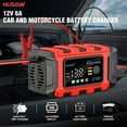 thumbnail image 6 of HUSGW 12V6A car and motorcycle battery charger color screen lead-acid lithium battery universal black red, 6 of 10