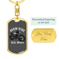 thumbnail image 3 of Real Bikers Biker Stainless Steel or 18k Gold Premium Swivel Dog Tag Keychain, 3 of 10