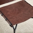 thumbnail image 4 of Retro Leather Leisure Chair Set of 2, Modern Antique Brown PU Armless Accent Chairs with Black Metal Legs, Water-Resistant & Breathable for Living Room & Leisure Areas, 25.6"W x 21.7"D x 28.3"H, 4 of 6