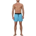 thumbnail image 2 of Unique Bargains Men's Vacation Solid Color Drawstring Elastic Waist Surfing Shorts 32 Light Blue, 2 of 5
