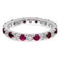 thumbnail image 4 of 14k White Gold 7/8 carat Lab Grown Diamond VS/SI+ G+ and Lab Created Ruby Size 8.5 Eternity Band, 4 of 6