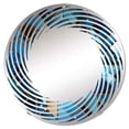 thumbnail image 2 of Designart "Industrial Geometric Harmony in Cobalt Blue II" Geometric Spiral Round Wall Mirror - Oval Printed Decorative Mirror - Multiple Color Options, 2 of 5