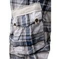 thumbnail image 5 of X RAY JEANS Mens Belted 18" Inseam Below Knee Long Cargo Shorts, Plaid Blue/White, 36, 5 of 8