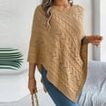 thumbnail image 6 of POIUYTR Women Poncho Sweater V Neck Solid Knit Pullover Cape Elegant Shawl Wrap Holiday Warm Gifts for Women, 6 of 8