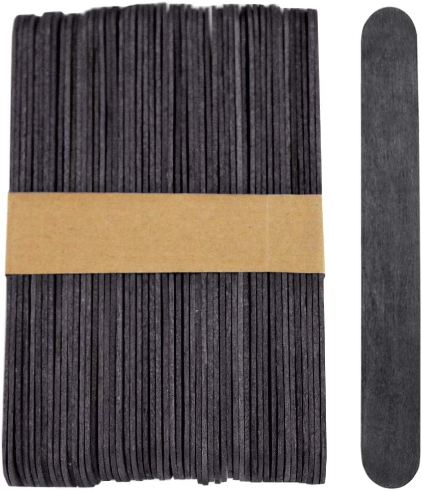 picture Black Popsicle Sticks 100 pcs wood jumbo craft sticks black color 6 inch by craftysticks