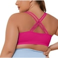 thumbnail image 3 of Plebaso Womens Strappy Sports Bras Workout Wireless Yoga Bras Breathable Push up Athletic Running Bras, 3 of 5