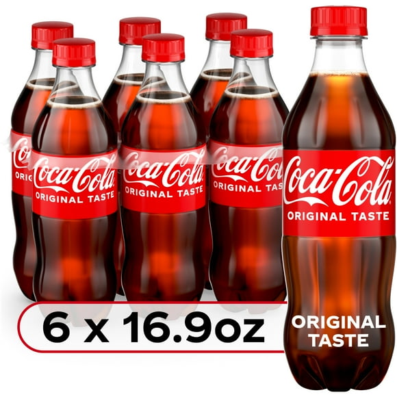 Coca-Cola Classic Soda Pop, 16.9 fl oz Bottles, 6 Pack