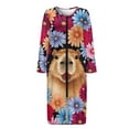 thumbnail image 4 of FKELYI Daisy Floral Capybara Print Fall Zipper Front Robes Nightgowns Women's Sleepwear Dress with 2 Pockets Comfy Housecoat Nightwear Dress Long Sleeve Loungewear, XL, 4 of 6