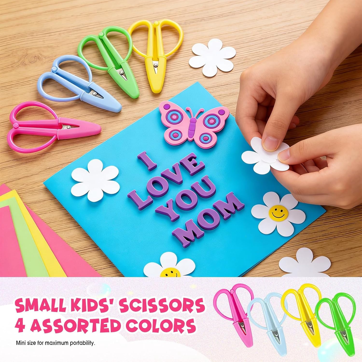ABCISI 12 Pack Mini Scissors Set - Small, Sharp, Portable Scissor with Protective Cover - Tiny Detail Scissors for Sewing, Embroidery, Crafts, Knitting, and DIY Projects (4 Colors)