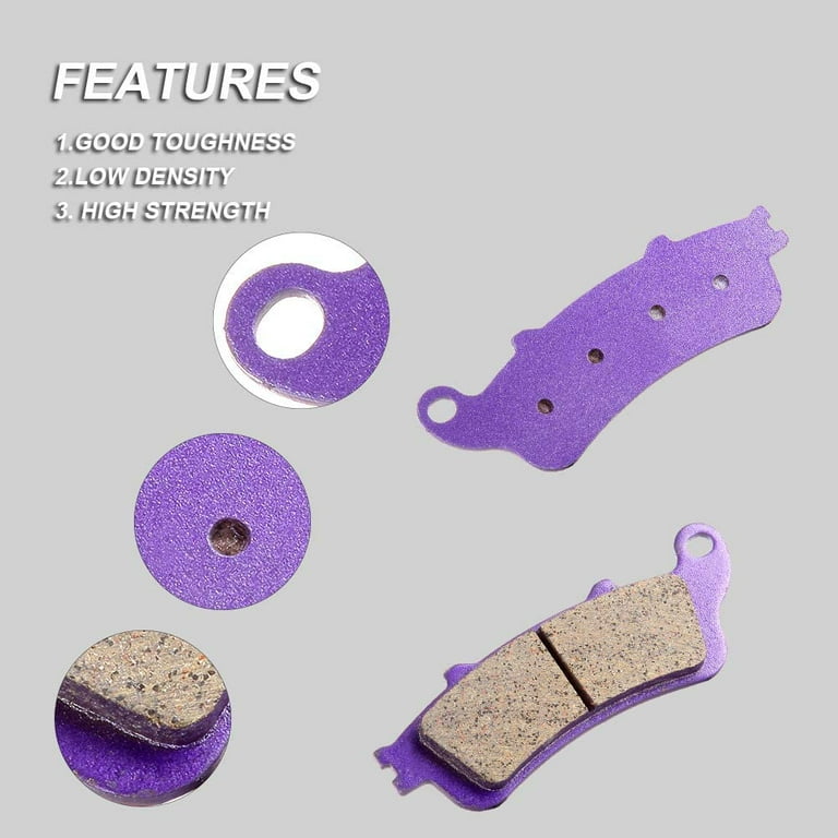 Complete Carbon Fiber Brake Pad Set - Front & Rear For 2005-2008 Honda VTX1800F3 Motorcycle