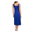 thumbnail image 2 of MSK Womens Blue Stretch Unlined Pocketed Pullover Sleeveless Scoop Neck Midi Fit + Flare Dress S, 2 of 2
