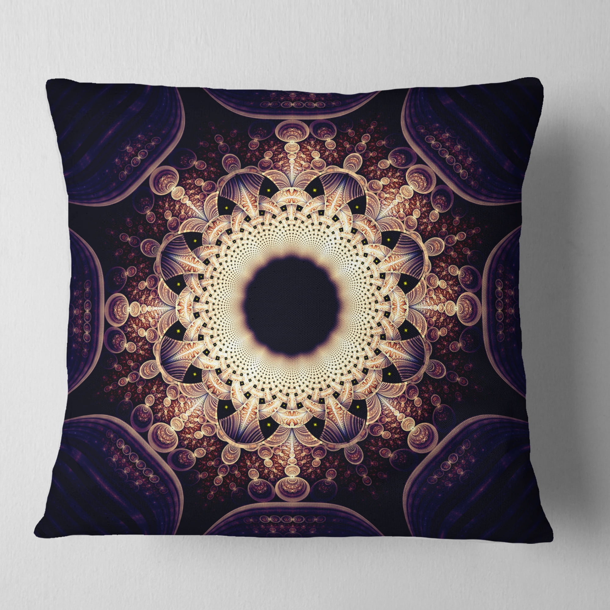Designart 18" x 18" Contemporary, Modern Black Polyester Throw Pillow