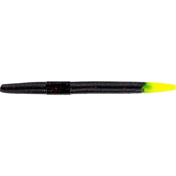 Big Bite Baits Trick Stick 5" Soft Stickbait Black Neon Chartreuse Tip
