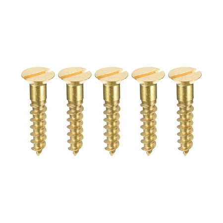 

Uxcell M5 x 25mm Wood Screws Slotted Flat Head Brass Self-Tapping Screw 20 Pack