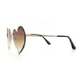 thumbnail image 6 of Womens Retro Bubbly Heart Shape Metal Rim Sunglasses Gold Brown - Brown, 6 of 8