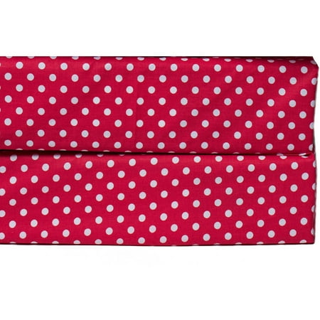 Bacati - MixNMatch Pin Dots Crib/Toddler Bed Sheets 100% Cotton Percale, Red,