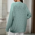 thumbnail image 7 of Women's Hollow Out Cardigan Round Neck Button Knit Fall Top​​, 7 of 7