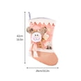 thumbnail image 3 of Christmas Stocking for Decor Xmas Tree,Mantel,3D Reindeer Snowman Santa Claus Design Hanging Bags,With Pink Sequins Decor, 3 of 6