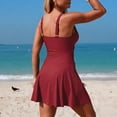 thumbnail image 6 of COMVALUE One Piece Swimsuit Women 2026 Tummy Control Modest Full Coverage Bathing Suit Retro Laser Cut Out Slimming Swim Dress (S, Wine), 6 of 6