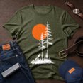 thumbnail image 3 of Jollimate Mountain Pine Sun Graphic Shirt, Vintage Nature Art Tee, Men's Outdoor Short Sleeve, 3 of 6