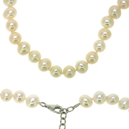 Sterling silver 18 freshwater pearl necklace with 3 extender