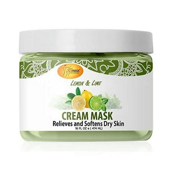 SPA REDI - Body and Foot Cream Mask, Lemon and Lime, 16 Oz - Pedicure Massage for Tired Feet and Body, Hydrating, Fresh Skin - Infused with Hyaluronic Acid, Amino Acids, Panthenol, Comfrey Extract