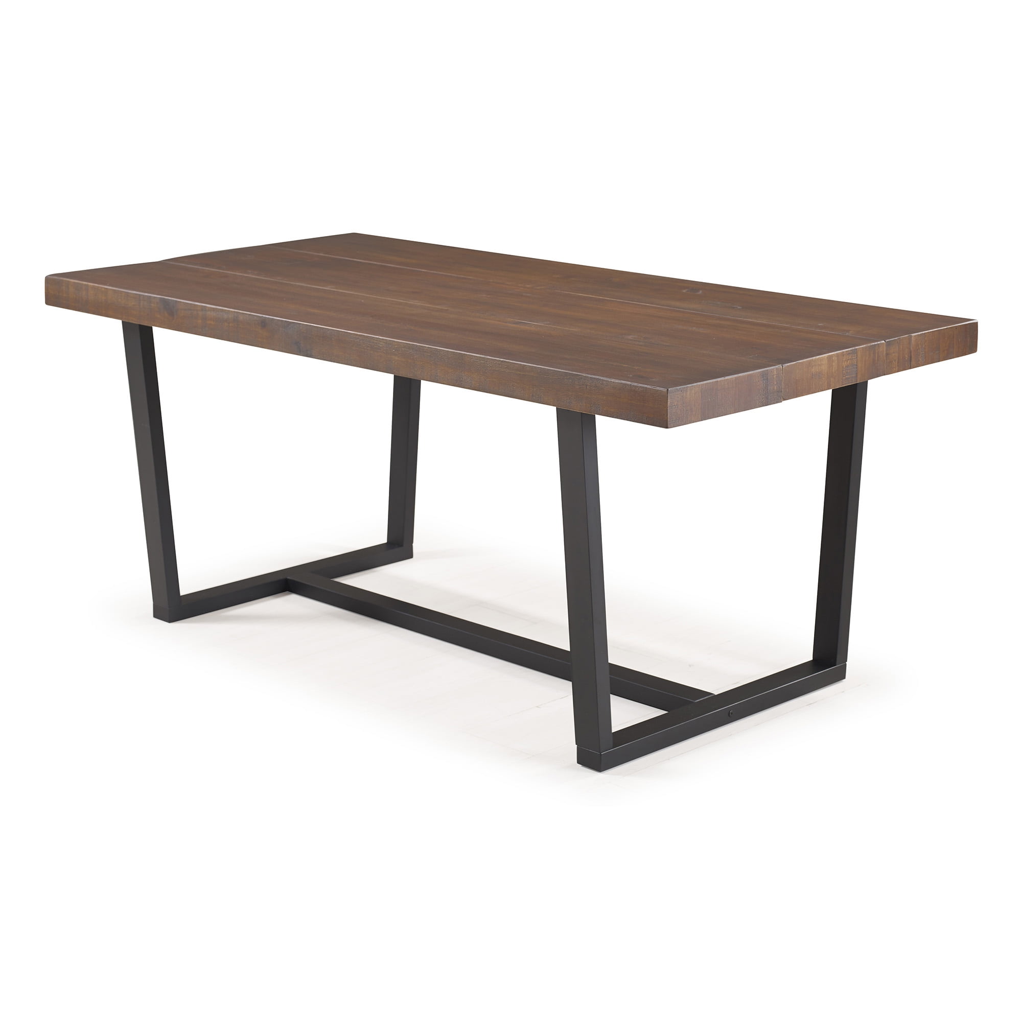 Walker Edison Rustic Farmhouse Solid Wood Dining Table, Mahogany
