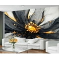 thumbnail image 2 of Floral Wall Mural - Abstract Flower Murals, Black And Gold Floral Large Wall Murals For Living Room, Flower Mural 79"W x 55"H (Not Peel and Stick), 2 of 6