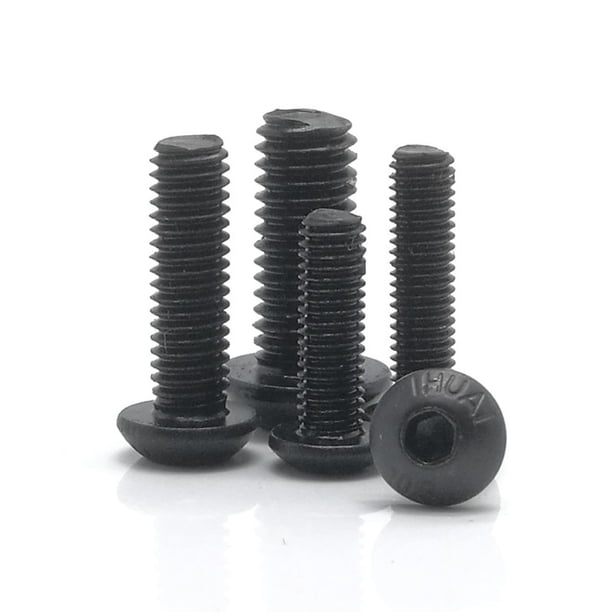 5-50 Uds ISO7380 M2 M2.5 M3 M4 M5 M6 M8 304 A2 redondo de acero inoxidable o negro 10,9 grado cabeza de botón hexagonal tornillo Allen Dengxun unisex