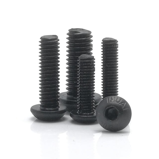 5-50 Uds ISO7380 M2 M2.5 M3 M4 M5 M6 M8 304 A2 redondo de acero inoxidable o negro 10,9 grado cabeza de botón hexagonal tornillo Allen Dengxun unisex
