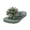 A-Green254, variant on Bibifish Womens Flip Flops Flower Decor Flat Sole Thong Sandals Casual Lightweight Summer Beach Slippers