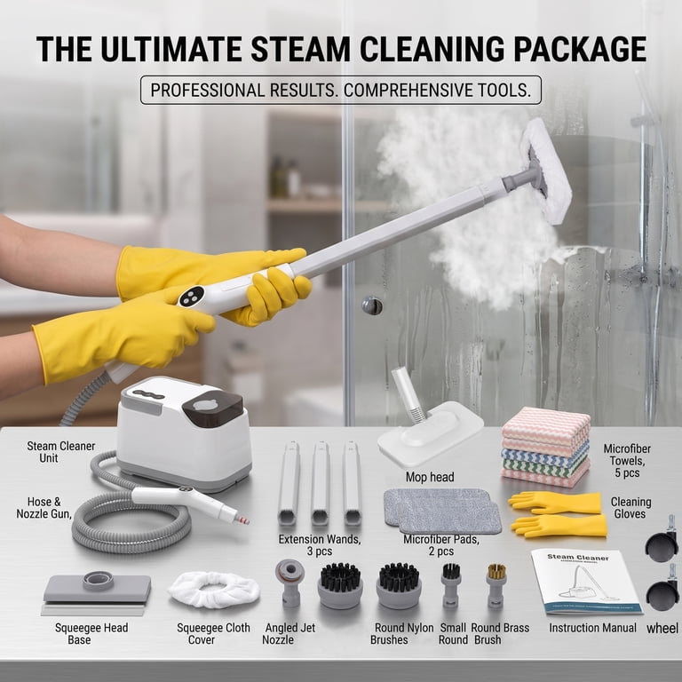EZBY High Pressure Steam Cleaner, 2500W Handheld Steamer, 130°C