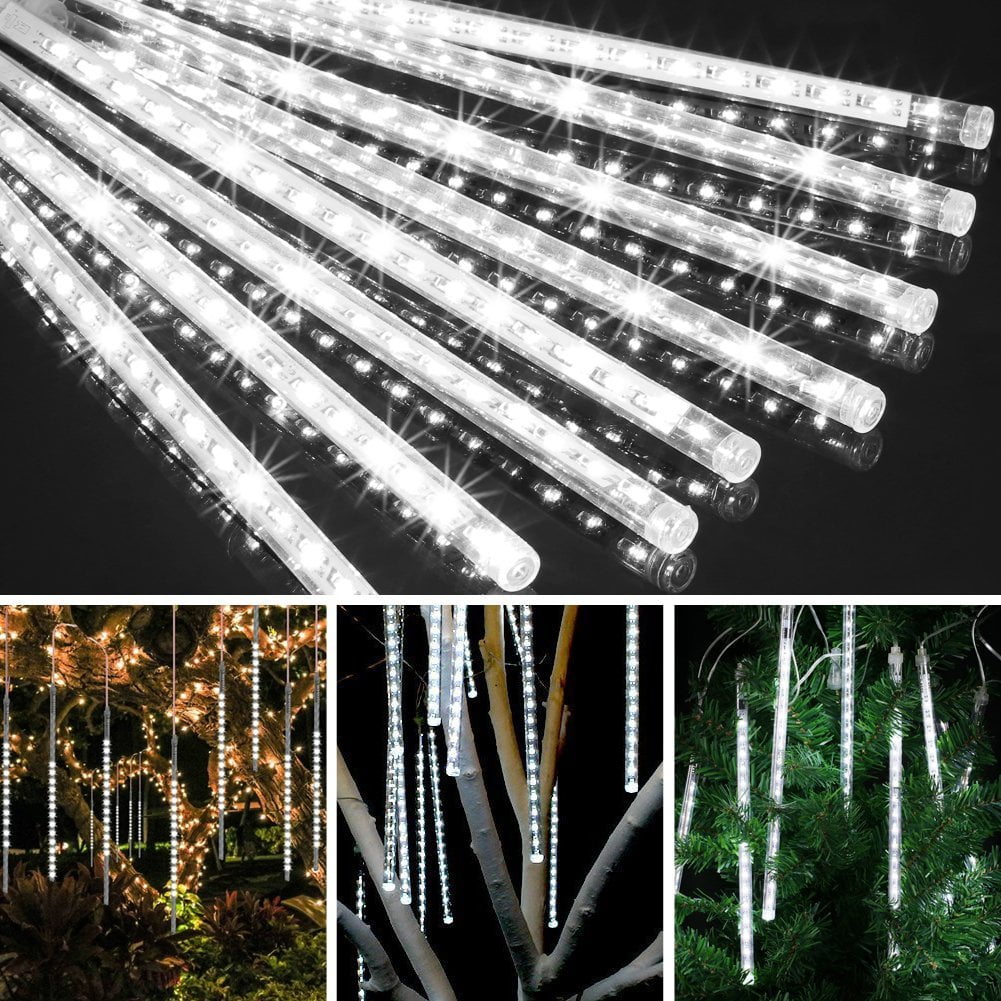80/144 LED Lights Meteor Shower Rain 8 Tube Christmas String Decoration Light 