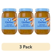 (3 pack) Gerber 3rd Foods Mealtime for Baby Baby Food, Harvest Turkey Dinner, 6 oz Jar