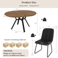 thumbnail image 2 of Extendable Round Dining Table Set for 6 People, 43.3"-59.1" Extendable Kitchen Table with 6 Upholstered Chairs, Space Saving for Kitchen Dining Room (Walnut Table+6 U-Shaped Black Chairs), 2 of 14