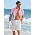 thumbnail image 4 of COOFANDY Mens Beach Shirts Short Sleeve Linen Shirts Casual Stylish Shirts Family Beach Vacation Outfits, 4 of 6