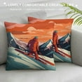 thumbnail image 3 of MLJA Mountains Retro Snow, On The Ski Slopes Double Sided Square Throw Pillow Covers Sofa Decorative Pillowcase Cushion, 3 of 5