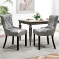 thumbnail image 2 of Gymax Upholstered Dining Chairs, Farmhouse Style, Kids, Rubber Wood, Gray (Set of 2), 2 of 9