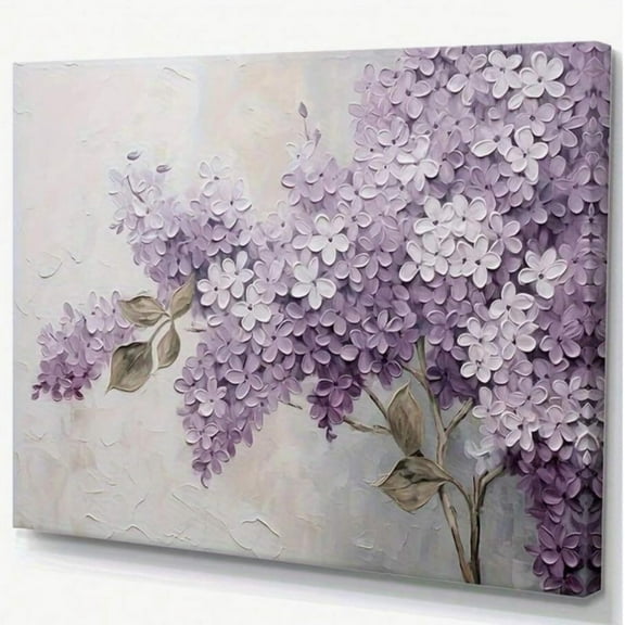Plants Beautiful Lilacs Purple Flowers Canvas Prints Painting Wall Art For Bedroom Home Office Decor Framed Ready To Hang