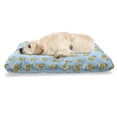 thumbnail image 1 of Yellow Bird Pet Bed, Simplistic Pattern with Rubber Toy Duck Drawing, Chew Resistant Pad for Dogs and Cats Cushion with Removable Cover, 24" x 39", Pale Sky Blue Mustard, by Ambesonne, 1 of 4