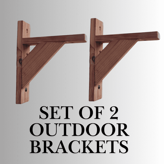 Set of 2 Cedar Window Box Support Brackets 8"x6"– Fits Window Box or Railing Box