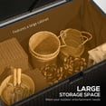 thumbnail image 4 of Outdoor Storage Box with Hydraulic Lid, PE Rattan Wicker Patio Deck Box for Pool Toys & Garden Tools, Brown, 4 of 11