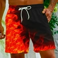 thumbnail image 5 of safuny Men's Swim Trunks Shorts Swimwear Pants Teens Boys Flame Graphic Gradient Color Clearance Holiday Drawstring Fashion Trousers Athletic Casual Summer Relaxed Pants Red M, 5 of 9