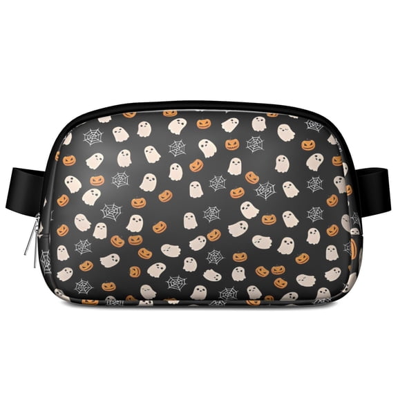 Halloween Ghosts Pumpkins and Spider Webs Cute Fanny Packs for Women,Travel Waterproof Crossbody Fanny Bags Waist Purse for Women Anti Theft Adjustable Strap for Running Travel Cycling