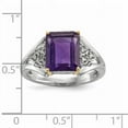 thumbnail image 3 of Sterling Silver & 14K Amethyst and Diamond Ring, 3 of 3
