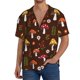 thumbnail image 1 of Balery Woodland Mushroom Camisa Casual de Manga Corta con Botones para Hombre, Texturizada, Estilo Cubano, para Playa, Verano-4X-Large, 1 of 5