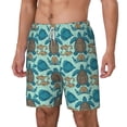 thumbnail image 2 of Uemuo Turtles And Seahorses Pattern Mens Swim Trunks Quick Dry Board Shorts with Mesh Lining, Stretch Beach Shorts Quick Dry No-Chafing Board Shorts-Small, 2 of 9